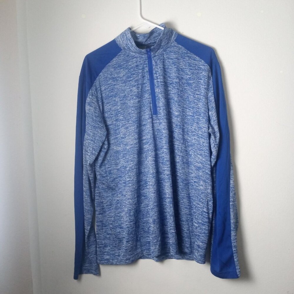 Joe's USA DRI-EQUIP 1/4 Zip Moisture Wicking Pullover Top Large Royal Electric